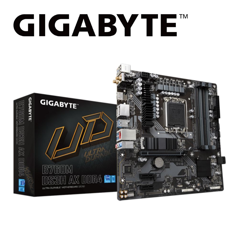 GIGABYTE 技嘉  B760M DS3H AX D4 主機板+KIOXIA EXCERIA PRO 1TB SSD(組合4-1)