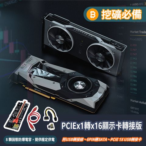 挖礦必備PCIEx1轉x16顯示卡轉接版