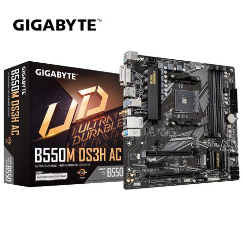 GIGABYTE 技嘉 B550M DS3H AC DDR4 主機板+AMD R7 5800XT MPK 8核(裸含風扇) (M+C組合包)