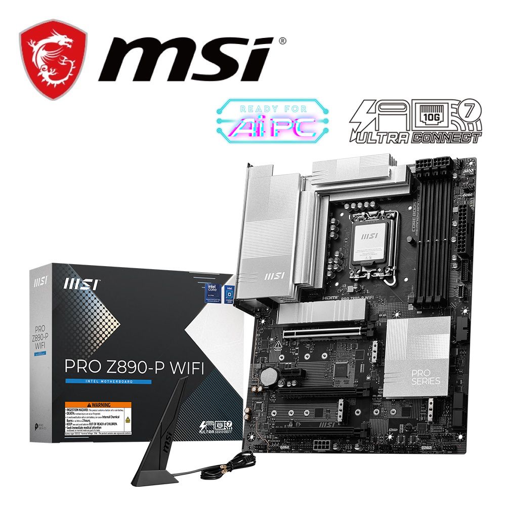 MSI 微星  PRO Z890-P WIFI DDR5 主機板+Intel Core Ultra 7 265K 20核 20緒