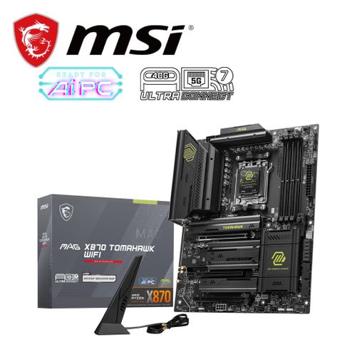 MSI 微星 MAG X870 TOMAHAWK WIFI 主機板+AMD R5 9600X代理盒裝 6核 12緒 中央處理器