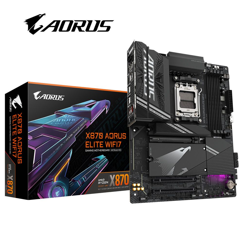 GIGABYTE 技嘉 X870  AORUS ELITE WIFI7 主機板+AMD R9 9900X代理盒裝 12核 24緒 中央處理器