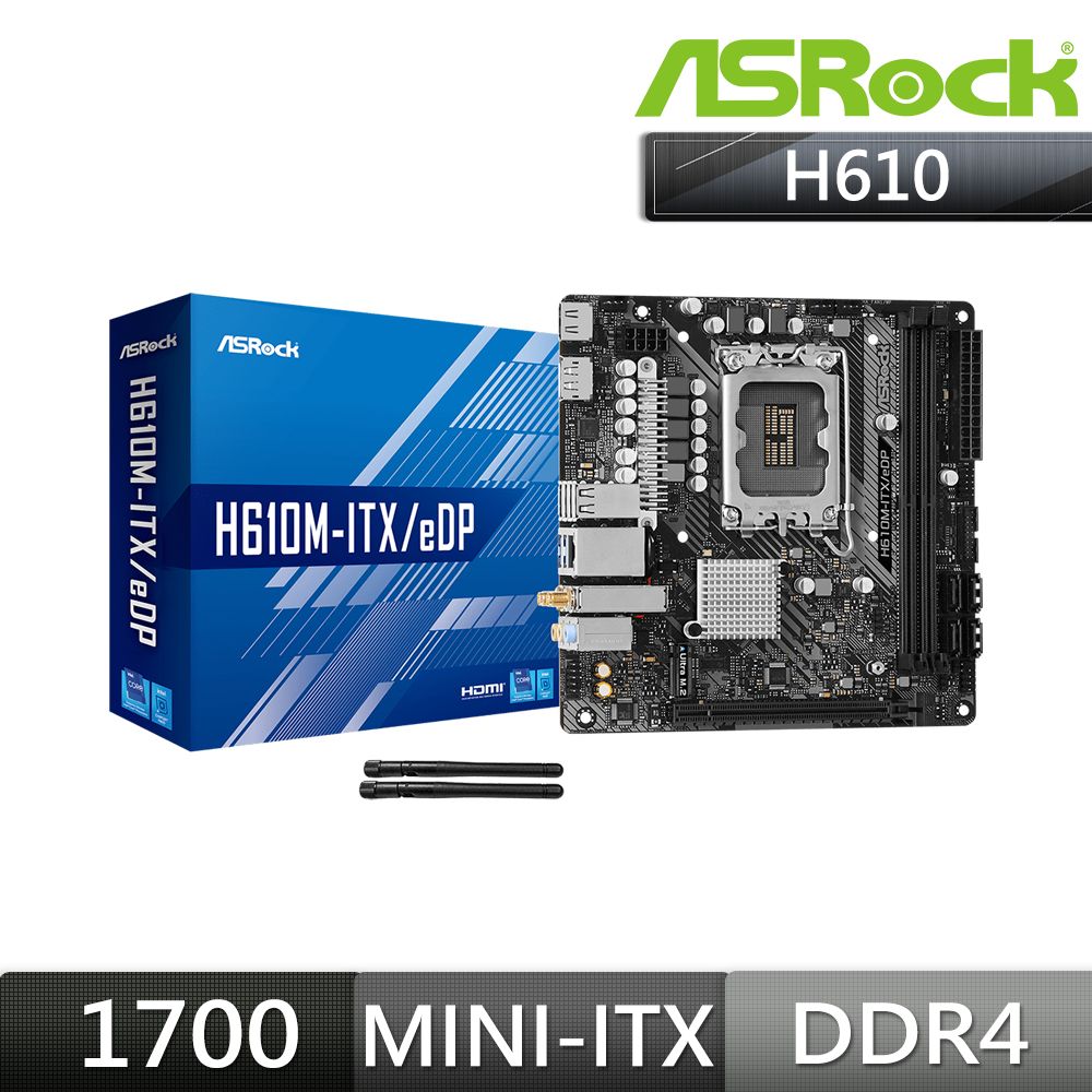 ASRock 華擎   &nbsp;H610M-ITX/eDP INTEL 主機板