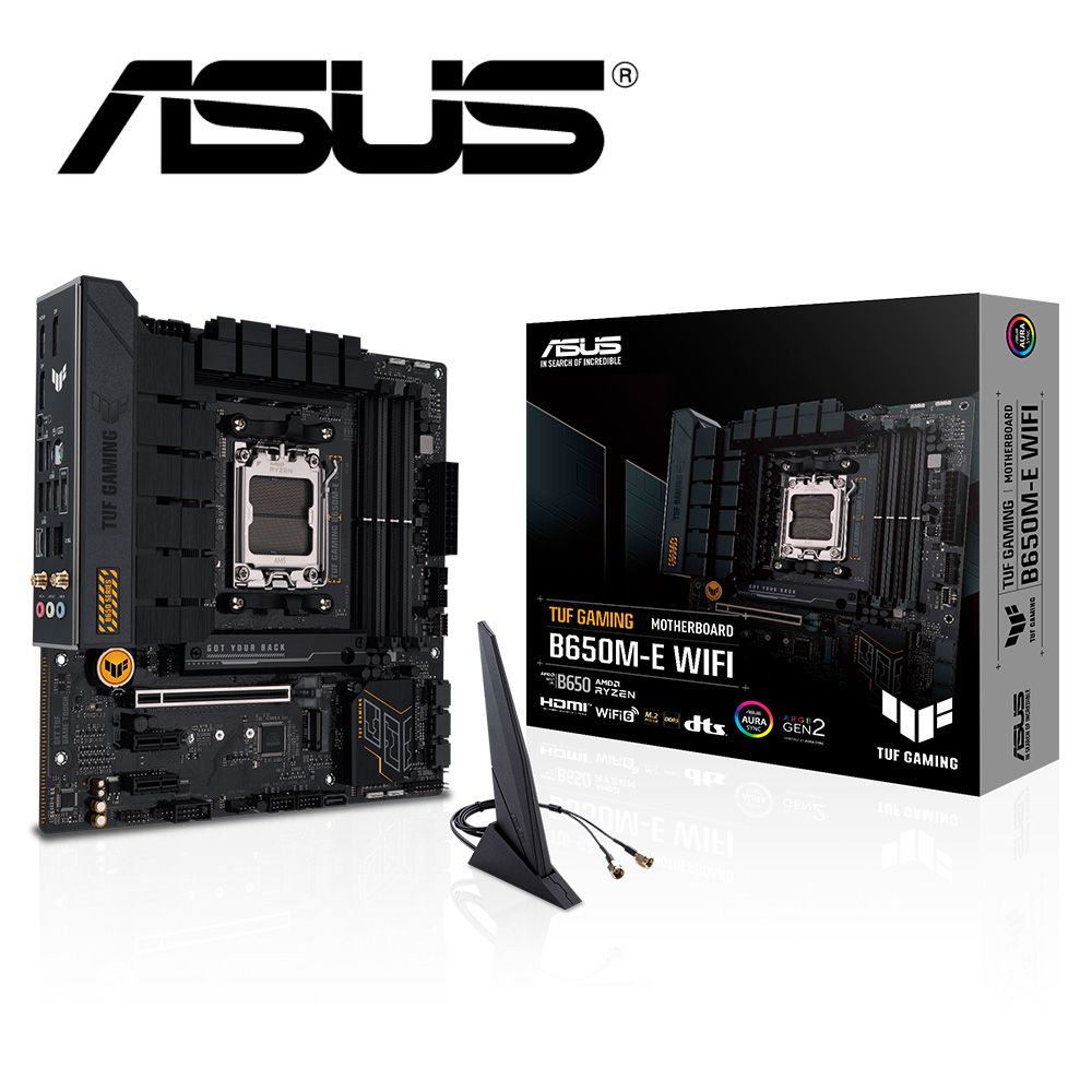 ASUS 華碩  TUF GAMING B650M-E WIFI主機板+AMD R7 7700 MPK 8核 16緒 中央處理器