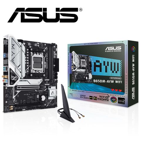 ASUS 華碩 B650M-AYW WIFI 主機板+AMD R7 7700 MPK(裸裝含風扇) 8核/16緒 中央處理器(M+C組合包)