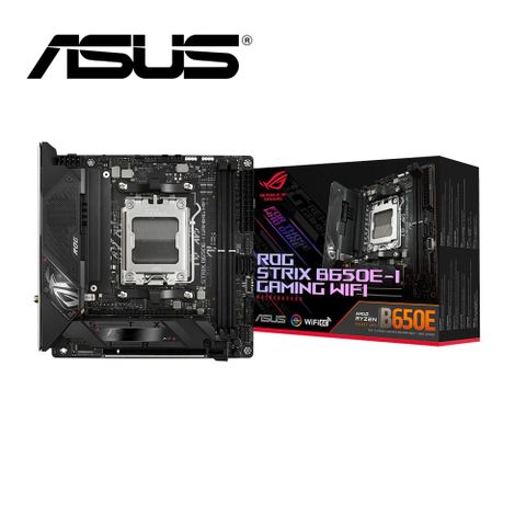 華碩 ROG STRIX B650E-I GAMING WIFI 主機板+羅技 MK240 NANO 無線滑鼠鍵盤組