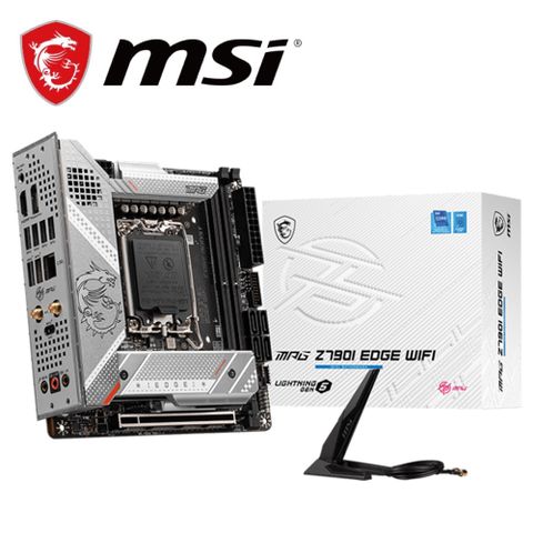 MSI 微星 MPG Z790I EDGE WIFI DDR5 主機板+NZXT H210i 白 ITX機殼