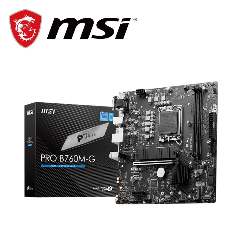 MSI 微星  PRO B760M-G 主機板+威剛 D5 8G/4800 記憶體