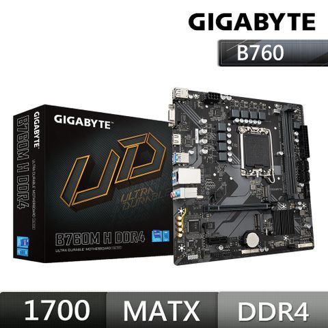 GIGABYTE 技嘉 B760M H DDR4 Intel 主機板+Intel Core i5-14400F 十核心 中央處理器 盒裝