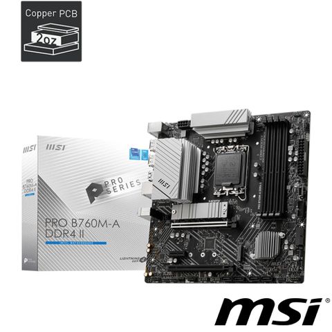 MSI 微星 PRO B760M-A DDR4 II 主機板+Intel Core i9-14900K 中央處理器 盒裝