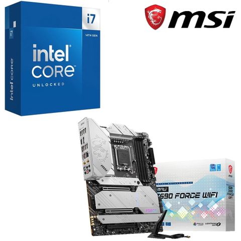Intel® Core™ i7 processor 14代 14700K 二十核心 CPU+微星 MPG Z690 FORCE WIFI 主機板 組合包