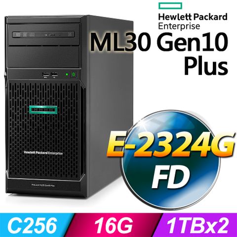 HP 惠普 (商用) ML30 Gen10 Plus 系列 -E-2324G處理器/ 16G記憶體 / 2TB / FD伺服器