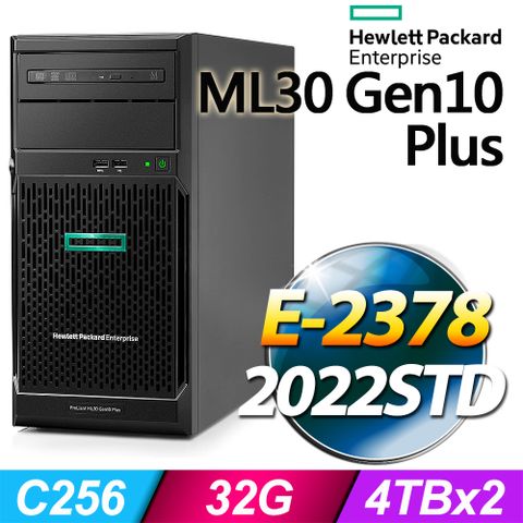 HP 惠普 (商用) ML30 Gen10 Plus 系列 -E-2378處理器/ 32G記憶體 / 8TB / 2022STD伺服器