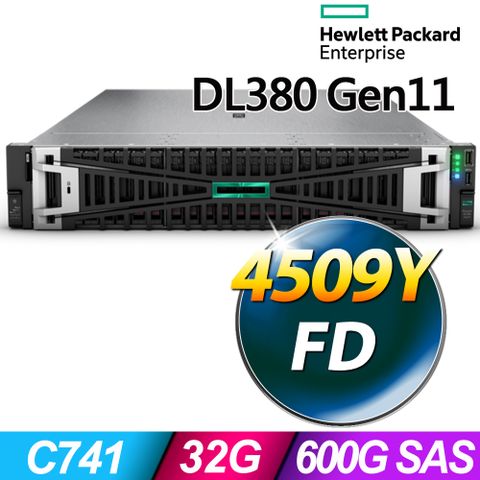 HP 惠普 DL380 Gen11 2U系列-4509Y處理器-32G 記憶體/ 300Gx2 SAS HDD/ 無作業系統機架式伺服器