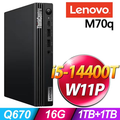 (商用)Lenovo ThinkCentre M70q (i5-14400T/16G/1TB SSD+1TB SSD/W11P)