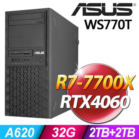 (商用)ASUS WS770T (R7-7700X/32G/2TB+2TB SSD/RTX4060-8G/W11P)
