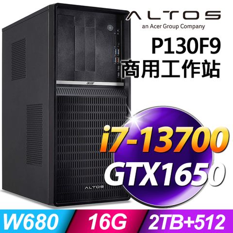13代i7 商用雙碟獨顯工作站Acer Altos P130F9 i7-13700/16G/2TB+512SSD/GTX1650/W11P