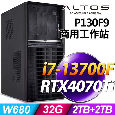 13代i7 商用工作站(商用)Acer Altos P130F9 (i7-13700F/32G/2TB+2TB SSD/RTX4070Ti-12G/W11P)