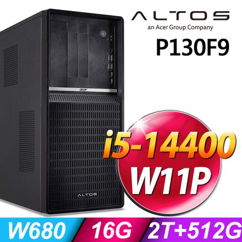 (商用)Acer Altos P130F9 (i5-14400/16G/2TB+512G SSD/W11P)