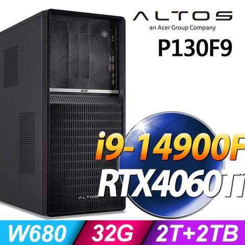 (商用)Acer Altos P130F9 (i9-14900F/32G/2TB+2TB SSD/RTX4060Ti-8G/W11P)