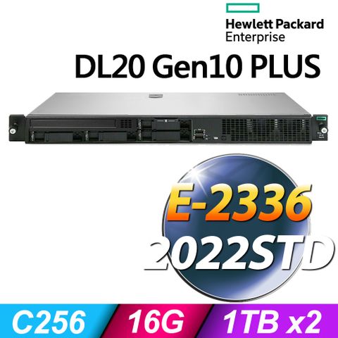 HP 惠普 DL20 Gen10 Plus 機架式伺服器 (E-2336/16G/1TBX2/2022STD)