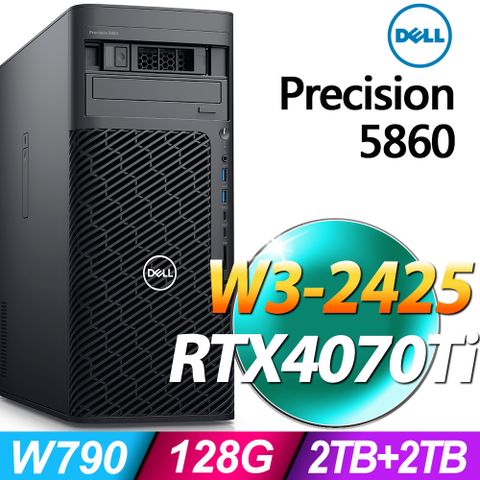 DELL 戴爾 Precision 5860系列 - Xeon W3-2425處理器 - 128G記憶體2TB + 2TB SSD / RTX4070TI電競顯卡