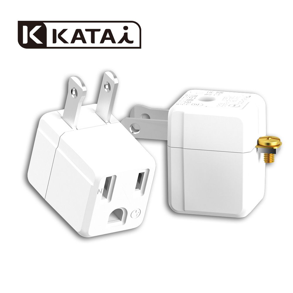 Katai 3孔轉2孔MIT台灣製造L型省力電源轉接頭2入組 / PAD-32LW-1