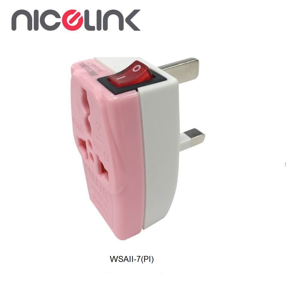 NICELINK 耐司林克   區域型 旅行轉接頭 開關插座款(適用英/港/中東/新加坡/馬來西亞 )WSAII-7