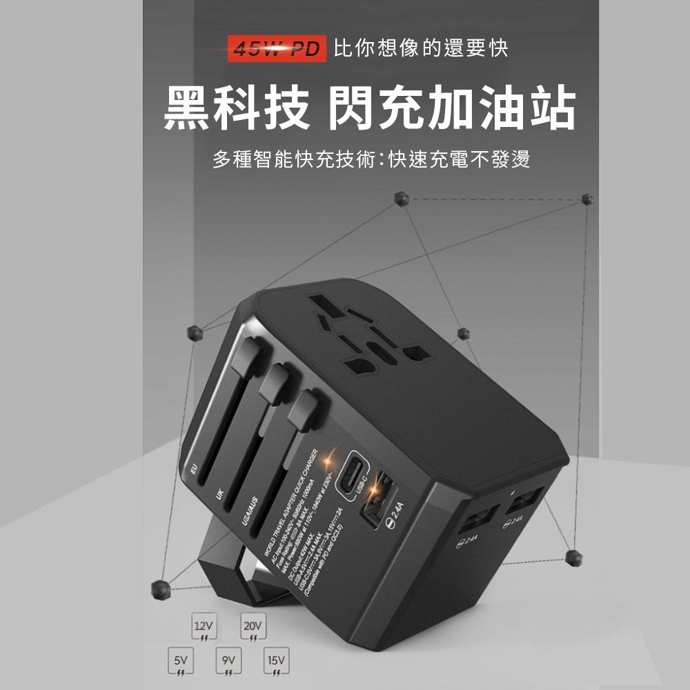 5V12V20V9V15VAUSFuse   ADAPTER CHARGER    多種智能快充技術:快速充電不發燙黑科技 閃充加油站 PD 比你想像的還要快2.4A