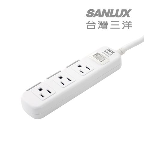 SANLUX 台灣三洋 防塵蓋轉接延長電源線  3孔3座1切1.8M(SYPW-W331DA)