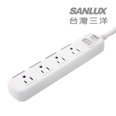 SANLUX 台灣三洋 防塵蓋轉接延長電源線 3孔4座1切1.8M(SYPW-W341DA)