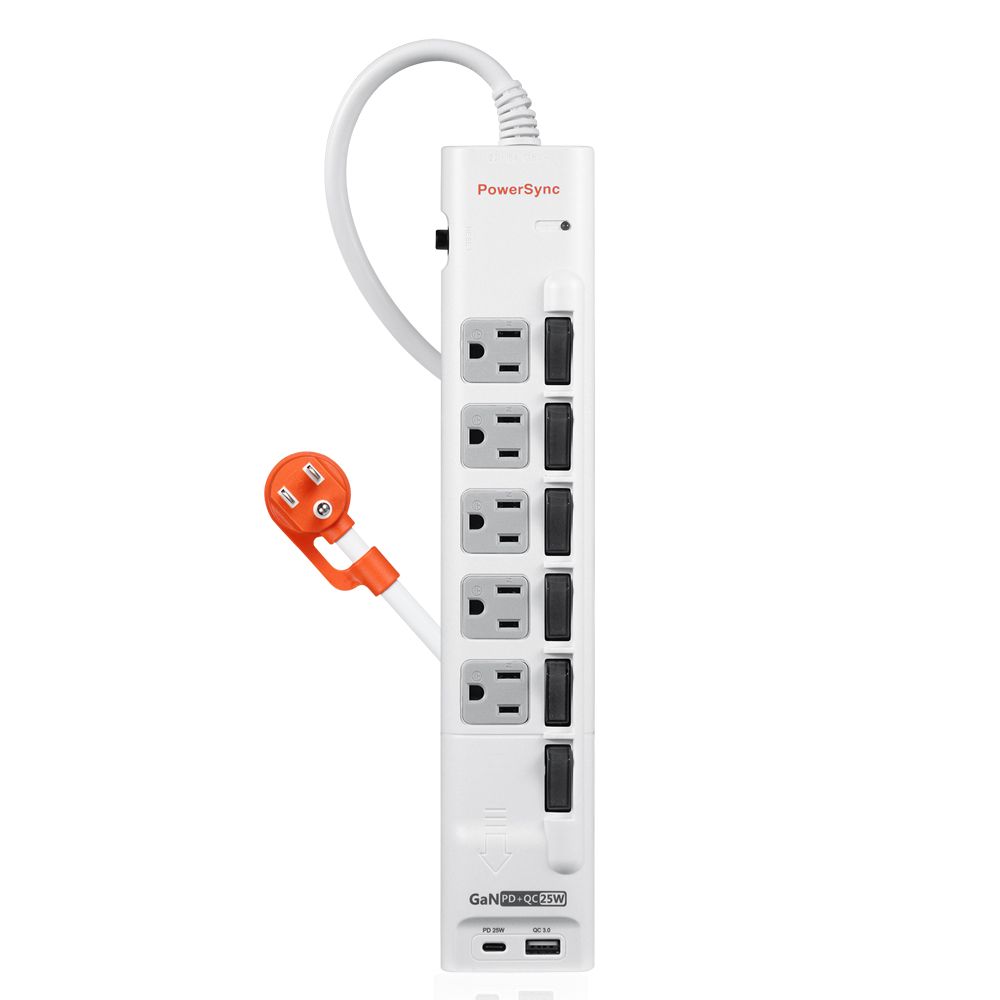 PowerSync 群加   6開5插GaN快充防雷擊延長線/2.7M(TS65Q927)