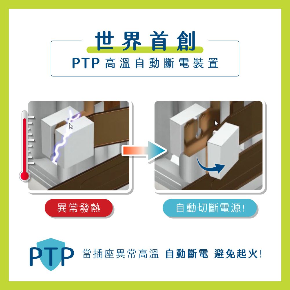 KINYO 7開6插高溫斷電延長線_3PIN_2.7M GI-3769