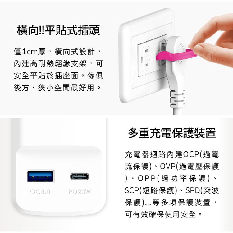 Tyson 太順電業  314DC PD快充20W延長線(3孔1切4座+PD+QC3.0)-2.7M