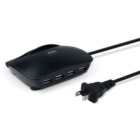 aibo USB-401 充電/支架 二合一 4孔USB帶線充電器