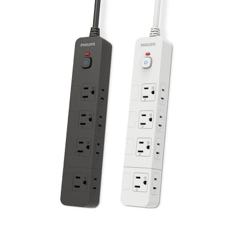 【Philips 飛利浦】5開8插延長線 1.8M 兩色可選-CHP3780