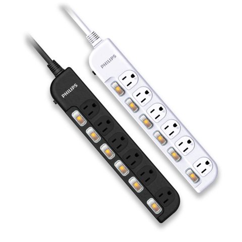【Philips 飛利浦】6開6座延長線 1.8M 兩色可選-CHP3460