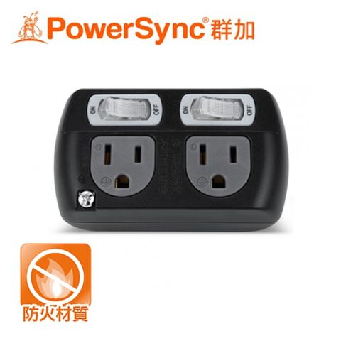 PowerSync 群加 2開2插3P轉2P壁插 TC2300 黑