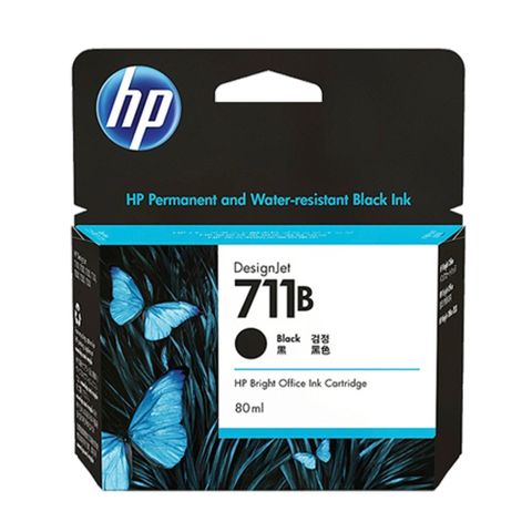 【2入】HP NO.711B 原廠黑色墨水匣3WX01A (80ml) (需更新韌體) 適用HP T520/T120/T530/T130
