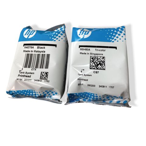 HP 惠普 【1黑1彩組】無盒環保包裝 Smark Tank GT 黑色更換列印噴頭 (X4E75AA) +彩色更換列印噴頭 (M0H50AA)