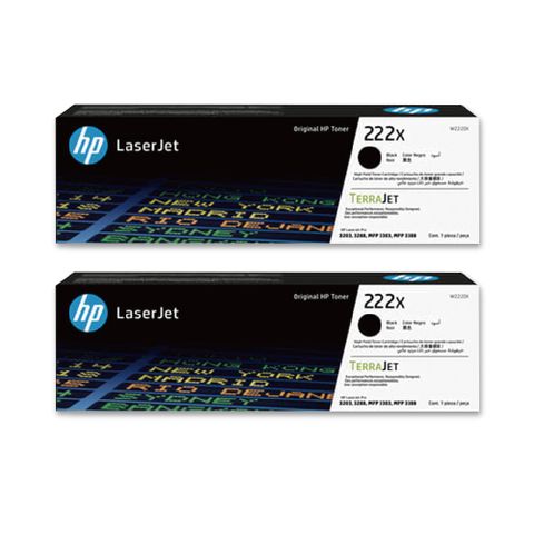 HP W2220X/222X 黑色2入 原廠高印量碳粉匣 適用 HP 3203 / 3288 / MFP 3303 / MFP 3388