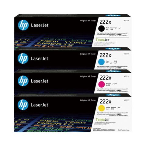 HP 222X W2220X 黑+W2221X 藍+W2222X 黃+W2223X 紅 四色 原廠碳粉匣 適用3203/3288/3303/3388