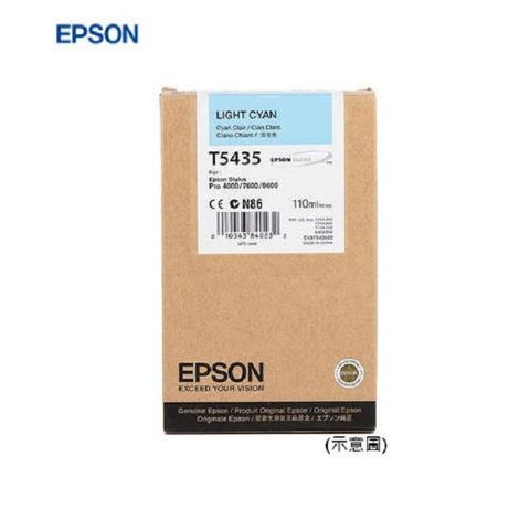 EPSON T5435 /T 543500 淡藍色原廠墨水匣 容量:110ml 適用機型:STYLUSPro 9600/7600/4800/4400/4000