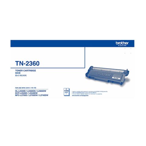 HP 惠普 【福利品】Brother TN-2360 原廠黑色碳粉匣  適用機種 HL-L2320DL2360DNL2365DWDCP-L2520D L2540DWMFC-L2700DL2700DWL2740DW