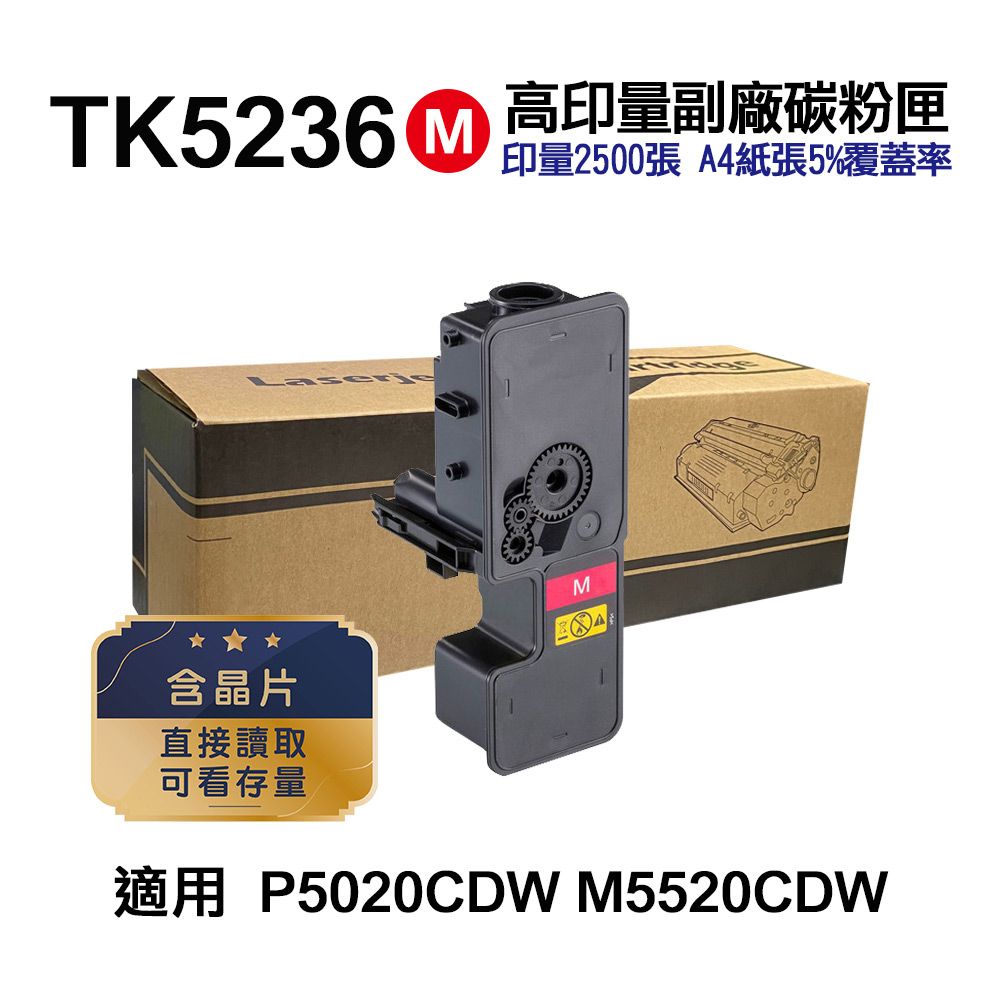 KYOCERA 京瓷   TK-5236M 紅色 高印量副廠碳粉匣 適用 P5020cdn P5020cdw M5520cdn M5520cdw