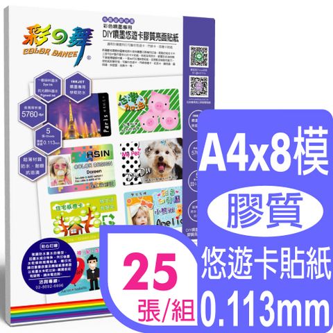 彩之舞 A4 悠遊卡膠質貼紙HY-H110N*5包