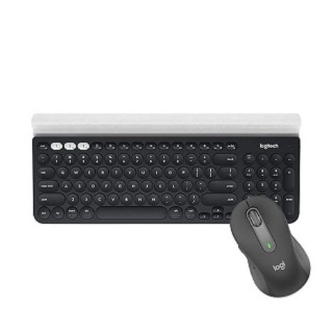 羅技 無線鍵鼠組- K780藍牙鍵盤+ M650 多工靜音無線滑鼠(灰)