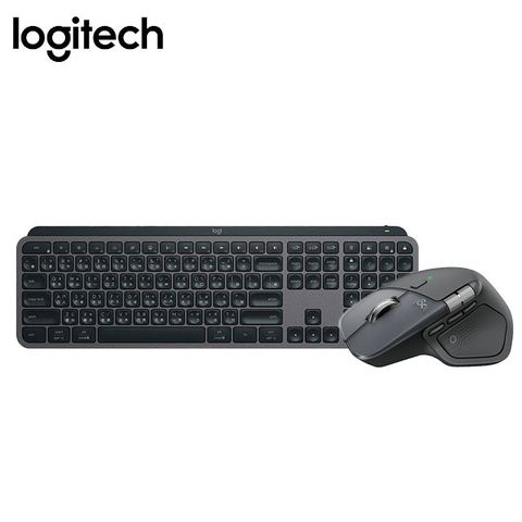 羅技 無線鍵鼠組-MX KEYS S 無線智能鍵盤 - 石墨灰+MX Master 4 無線滑鼠