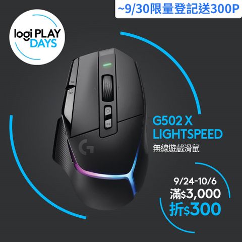 Logitech 羅技 G G502 X LIGHTSPEED 高效能無線電競滑鼠-黑