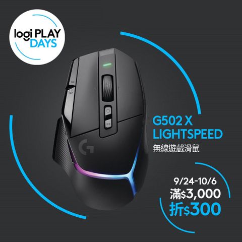 Logitech 羅技 G G502 X LIGHTSPEED 高效能無線電競滑鼠-黑